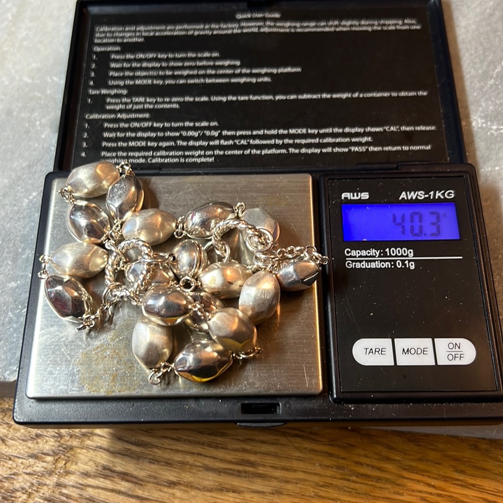 Sterling Silver Italy Satin & High Polish Bead Bracelet W/Magnetic Closure - Picture 17 of 17
